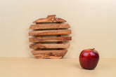Apple Shaped Olive Wood Trivet - Naturally Charming