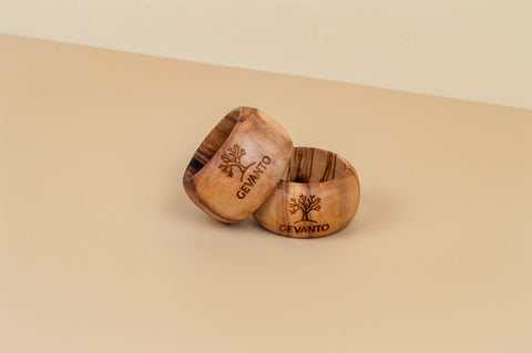 Olive Wood Napkin Rings - Rustic Grace for Your Table