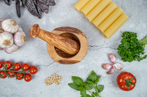 Natural Olive Wood Mortar - Timeless Kitchen Essential