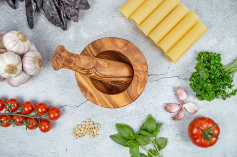 Rustic Olive Wood Mortar - Timeless Kitchen Essential