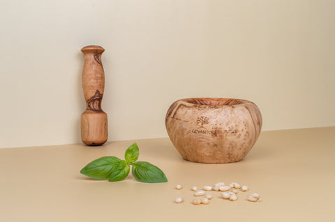 Round Olive Wood Mortar - Timeless Kitchen Essential